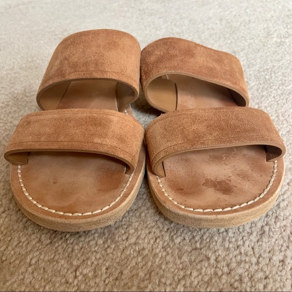 Vince Travis Two Strap Suede Sandals - Picture 2 of 5